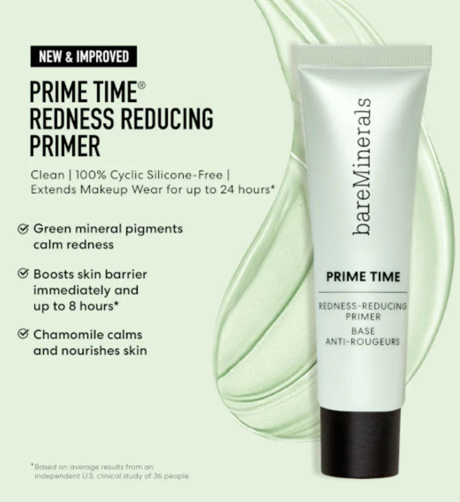 bareMinerals Prime Time REDNESS REDUCING PRIMER  meikin pohjustusaine (30 ml)