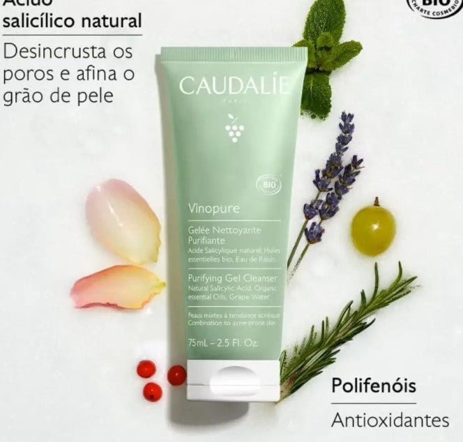 CAUDALIE VINOPURE - Kasvojen puhdistusgeeli (75ml)